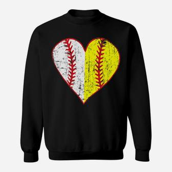 Womens Primitive Play Ball Love Baseball Softball Mom Heart Sweatshirt | Crazezy DE