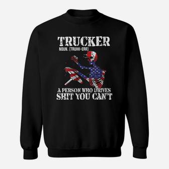 Womens Truck Driver Definition Fathers Day USA Flag 4Th July Gift Sweatshirt | Crazezy