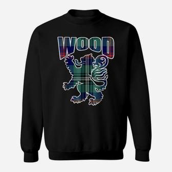 Wood Clan Kilt Tartan Lion Namesake Scottish Gift Sweatshirt | Crazezy