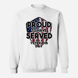America Flag - Usa Proud To Have Served - Veterans Day Sweatshirt | Crazezy