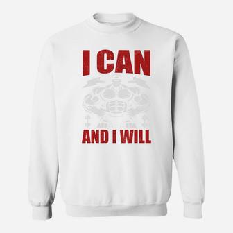 Back To The Gym I Can And I Will I Am Fitness Sweat Shirt | Crazezy DE