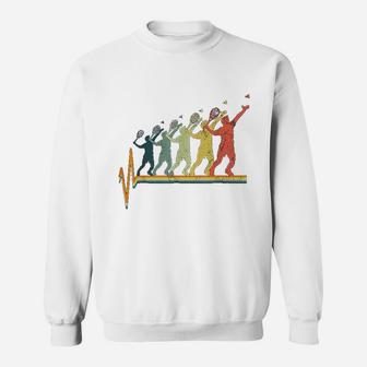 Badminton Heartbeat Vintage Retro Gift Sweatshirt | Crazezy AU