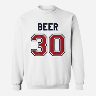 Beer 30 Athlete Uniform Jersey Funny Baseball Gift Graphic Sweatshirt | Crazezy CA