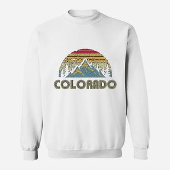 Colorado Retro Vintage Mountains Nature Hiking Sweatshirt | Crazezy
