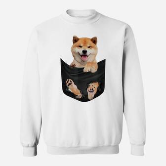 Cute Shiba Inu In Your Pocket Akita Dog Lover Owner Sweatshirt | Crazezy UK