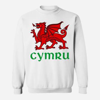 Cymru Welsh Pride Shirt Red Dragon Of Wales Flag Sweatshirt Sweatshirt | Crazezy