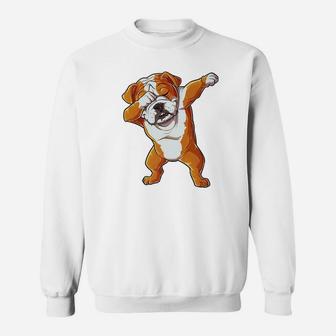 Dabbing English Bulldog Boys Dab Dance Puppy Lover Sweatshirt | Crazezy