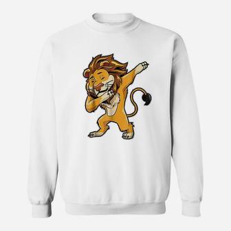 Dabbing Lion Meme Print Dab Cat Dance Sweatshirt | Crazezy CA