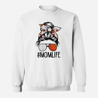 Dy Mom Life Volleyball Basketball Mothers Day Messy Bun Sweatshirt | Crazezy