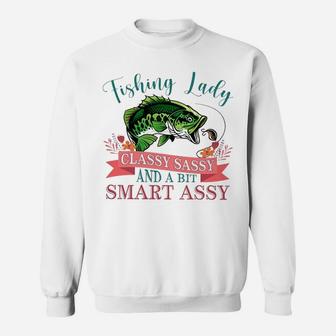 Fishing Lady Classy Sassy And A Bit Smart Assy Sweatshirt | Crazezy