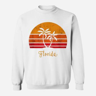 Florida Retro Vintage Sunset Palm Tree Tropical Beach Sunset Sweatshirt | Crazezy AU