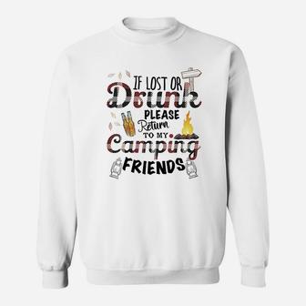 Funny Camping With Sayings If Lost Or Drunk Sweatshirt | Crazezy DE