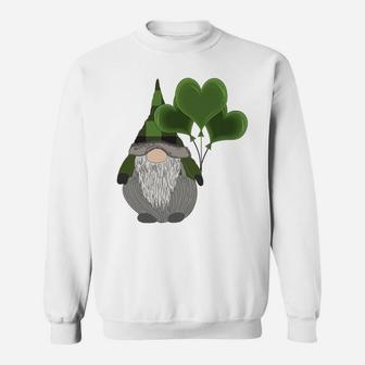 Funny Cute Irish Gnome St Patricks Day Heart Balloons Sweatshirt Sweatshirt | Crazezy