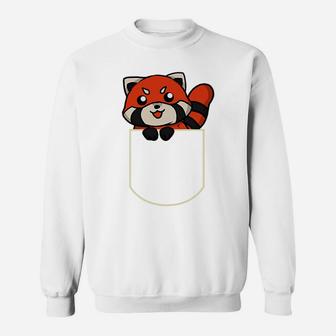 Funny Red Panda Bear In The Pocket Gift Red Panda Pocket Sweatshirt | Crazezy CA