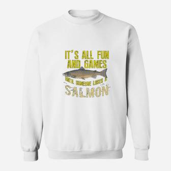 Funny Salmon Fishing Freshwater Saltwater Fish Gift Sweatshirt | Crazezy UK