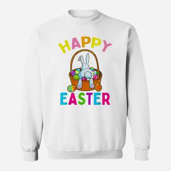 Happy Easter Day Bunny Hunting Chocolate Eggs Egg Hunt Gift Sweatshirt | Crazezy UK