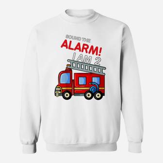 Kids 2Nd Birthday Boys Fire Truck Firefighter Sweatshirt | Crazezy CA