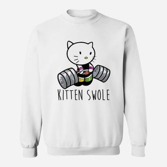 Kitten Swole Cat Powerlifting Weightlifting Gym Sweatshirt | Crazezy DE