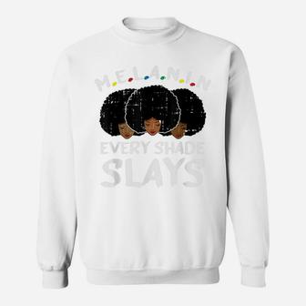 Melanin Black Woman Girl Afro Saying African American Gifts Sweatshirt | Crazezy AU
