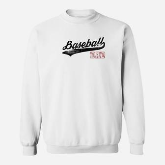 Mens Baseball Inspired Dad Fathers Day Distressed Premium Sweatshirt | Crazezy