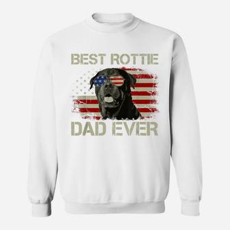 Mens Best Rottie Dad Ever Tshirt Rottweiler American Flag Gift Sweatshirt | Crazezy