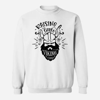 Mens Raising Little Viking Proud Viking Origin Viking Dad Son Sweatshirt | Crazezy AU