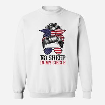 Messy Bun Women - No Sheep In My Circle Sweatshirt | Crazezy CA