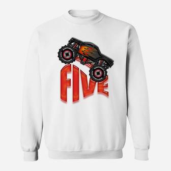 Monster Truck, Birthday Boy, 5Th Birthday T-Shirt Sweatshirt | Crazezy