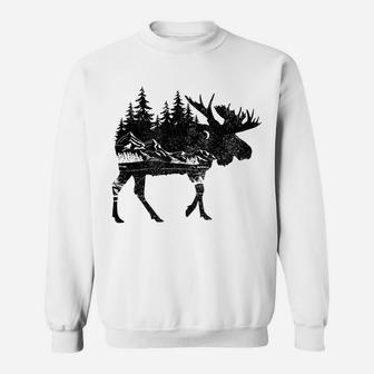 Moose Nature Alaska Hiking Fishing Camping Hunting Gift Sweatshirt | Crazezy AU