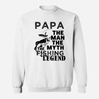Papa Legend Fishing Cute Fathers Day Gift Sweatshirt | Crazezy
