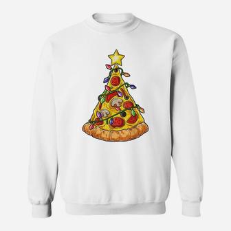 Pizza Christmas Tree Lights Xmas Men Boys Crustmas Gifts Sweatshirt | Crazezy UK