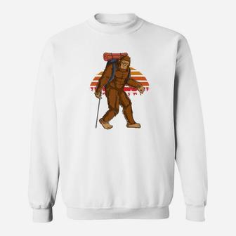 Retro Bigfoot Hiking Men Funny Hiker Gift Sweatshirt | Crazezy CA