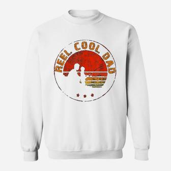 Retro Reel Cool Dad Fishing Daddy Vintage Sweatshirt | Crazezy AU