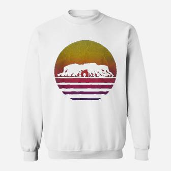 Retro Vintage Sunset Old School Rugby Sport Game Funny Gift Sweatshirt | Crazezy