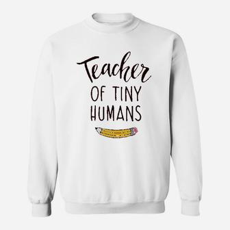 Teacher Of Tiny Humans Teaching Gifts Women Football Jersey Sweatshirt | Crazezy CA