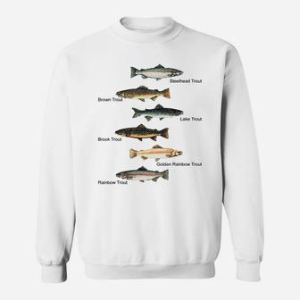 Types Of Trout Fish Species Collection Fishing T-shirt Sweatshirt | Crazezy