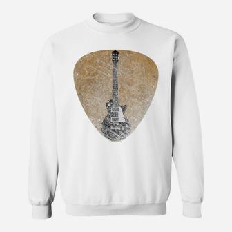Vintage Guitar Pick Guitarist Lover Instrument Electric Bass Sweatshirt | Crazezy DE