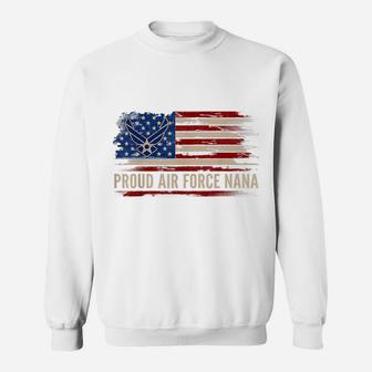 Vintage Proud Air Force Nana American Flag Veteran Gift Sweatshirt | Crazezy
