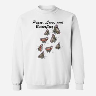 Virginia Wright Peace, Love, And Butterflies Sweatshirt | Crazezy DE