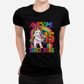 15 Years Old Unicorn Flossing 15Th Birthday Girl Unicorn Women T-shirt | Crazezy UK