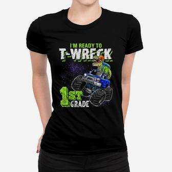 1St Grade Dinosaur Monster Truck Back To School Gift Boys Women T-shirt | Crazezy UK