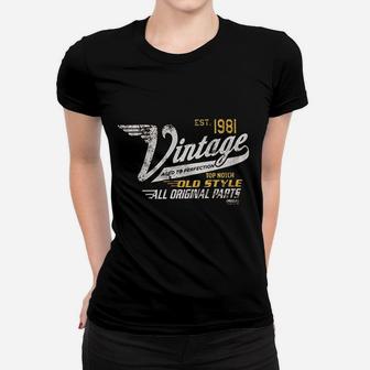 40th Birthday Gift Vintage 1981 Aged To Perfection Vintage Racing Women T-shirt | Crazezy