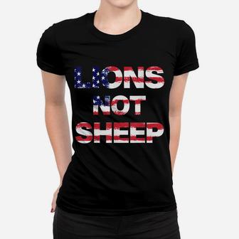 4Th Of July Lions Not Sheep Vintage American Patriot Flag Women T-shirt | Crazezy DE