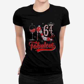 64 And Fabulous 64 Years Old Birthday Diamond Crown Shoes Women T-shirt | Crazezy
