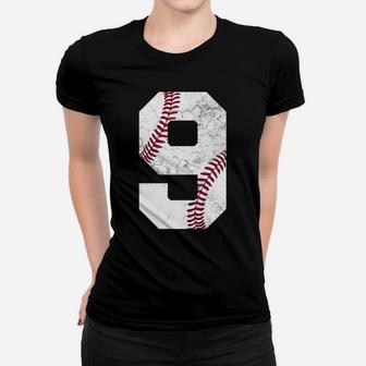 9th Birthday Baseball Boys Nine Number 9 Ninth Gif Women T-shirt | Crazezy CA