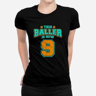 9th Birthday For Boys Basketball 9 Years Old Gift Women T-shirt | Crazezy CA