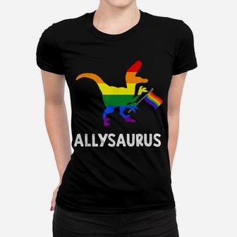 Allysaurus Trans Ally T Rex Dinosaur Gay Pride Parade Lgbt Women T-shirt | Crazezy