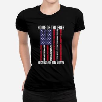American Flag T Shirt For Men Women Kids Home Of The Free Women T-shirt | Crazezy