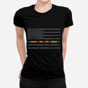 American Flag With Vietnam Ribbon Stripe For Vietnam Veteran Sweatshirt Women T-shirt | Crazezy