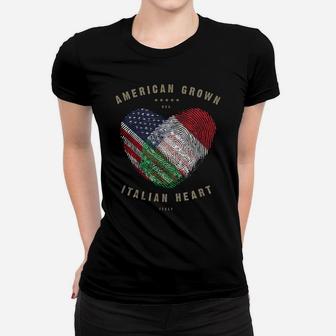 American Grown Italian Heart Love Italy Flag Women T-shirt | Crazezy CA